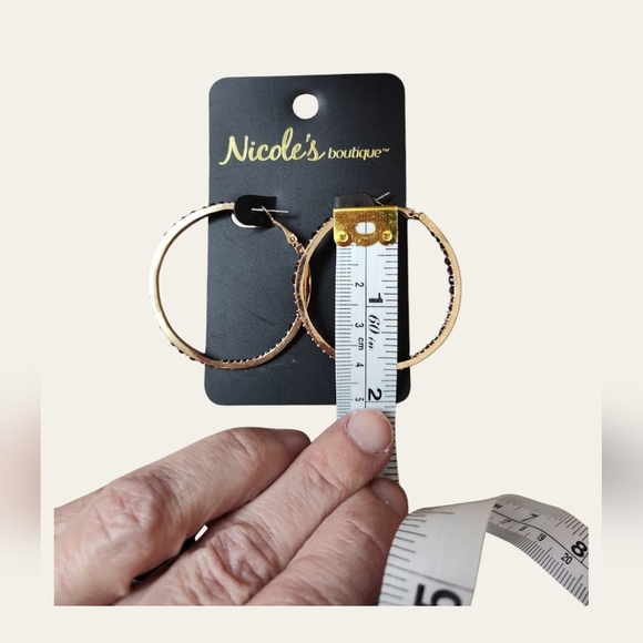 Gold & Purple Crystal Hoops - Picture 3 of 5